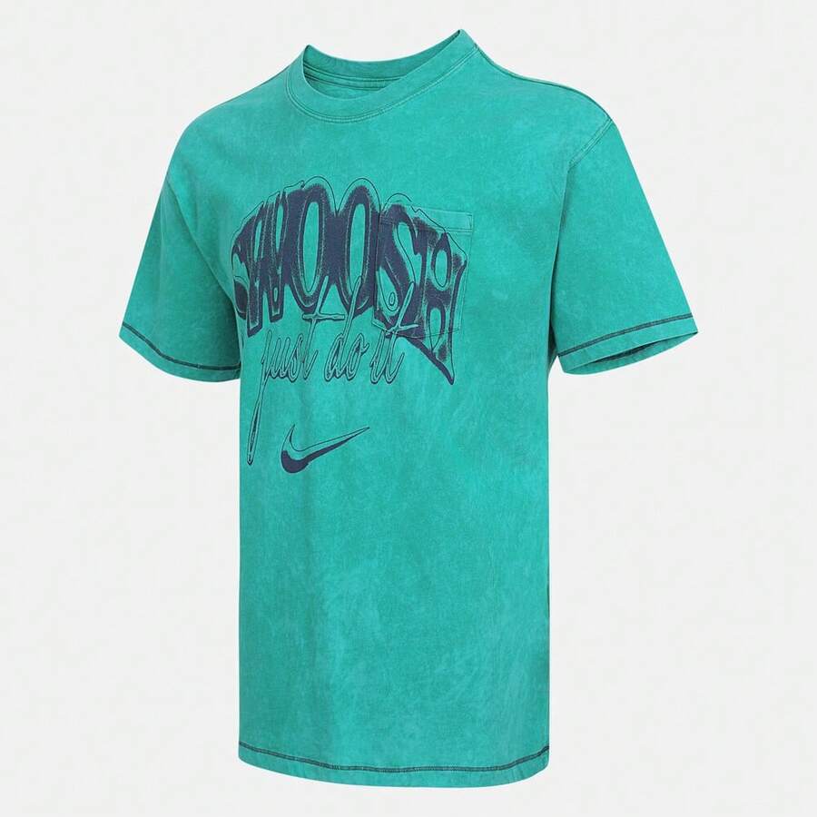 Nike 男式 AS U NSW TEE M90 OC PCKT VNTG 短袖 T 恤，针织圆领，THQ9261-324 - 綠色 - 查看 1