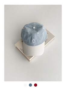 1pc New Arrival Contrasting Color Wide Brim Small Face Baseball Cap, Student Letter American Style Baseball Hat,