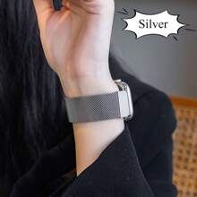 Stainless Steel Milanese Loop Band Compatible With Apple Watch Dial Of 38mm 40mm 41mm 42mm 44mm 45mm 49mm, Replacement Band Compatible With Iwatch Series 9, Ultra 2, SE, Ultra, 8 7 6 5 4 3 2 1