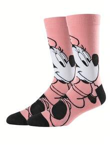 Disney 1/4/8雙迪士尼米妮與米老鼠卡通襪，舒適透氣吸汗，時尚萬聖節男女款襪子，派對與日常穿著禮物 - 彩色 - 查看 6