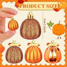 Thanksgiving Tree Ornaments Shiny Pumpkin Plastic Ornaments Fall Decorations For Home
