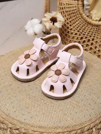 Yibubu roze babyschoentjes, babyschoentjes voor meisjes, schattig bloemenmotief, eenvoudig en modieus, zachte antislipzool, pasgeboren babyschoentjes, eerste loopschoentjes