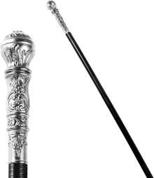 Spooktacular Creations - Disfraz de bastón de senderismo, accesorios clásico para fiesta de Halloween, disfraz de juego de simulación de Halloween, vestido de Halloween - Plateado - Ver 6