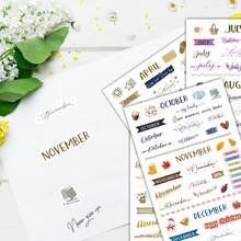 149 Stücke Aufkleber, 4 Blatt - Monatliche Kalender-Datumsetiketten von Januar bis Dezember, pastellfarbener Ton - elegante Schrift für Planer, Bullet Journals, Zeitpläne - perfekt für Geburtstag, Feiertags-Dekorationen - funktionale & dekorative Organizer-Aufkleber, Mehrzweck-Dekorationsmuster-Aufkleber - Kalender-Tags - Übersicht 3
