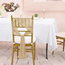 Cheesecloth Chair Sashes Aisle Decorations Light Pink 10/20 Packs, Chair Bow Designed Decorative Chair Cover Chair Sashes 108 Inch For Wedding Reception Party Hotel Decoration(Beige) - Multicolor - View 7
