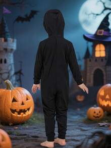 Kids' Scary Skeleton Jumpsuit, Long Sleeve Halloween Costume For Boys And Girls, Cosplay Party Performance - Multicolor - View 2