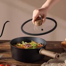 家用不粘煎锅套装，平底锅套装，不粘煎锅，家用牛排钛锅黑色 - 适用于牛排、煎蛋、煎饼和户外露营使用；通用电磁炉和燃气灶 - 彩色 - 查看 4