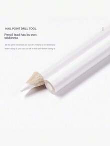 1pc/5pcs/10pcs/50pcs/100pcs Nail Art Rhinestone Pencil Nail Gems Manicure Nail Decoration Pencil Tool Dotting Pen With Pearl Rhinestone - White - View 3