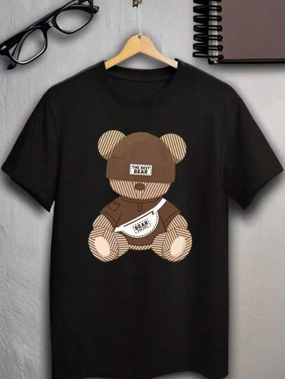 Camiseta Algodão Juvenil e Infantil Coquette Best Bear Urso Flores Menina