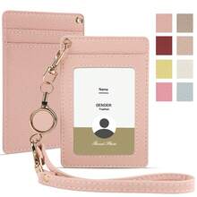 1 pieza Portador de tarjeta de autobús, Estuche para tarjeta de identificación para hombres/mujeres, Titular de pase mensual con carrete retráctil, Bolsa para tarjeta de identificación de empleado, Organizador de tarjetas delgado para trabajo, escuela, tarjetas de negocios para mujer, billetera mini, cartera, útiles escolares - Multicolor - Ver 16