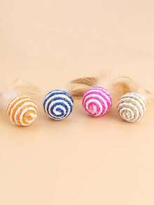 Cat Toys Random Color Ball Design Cat Teaser Toy For Cat For Interaction - Multicolor - View 5