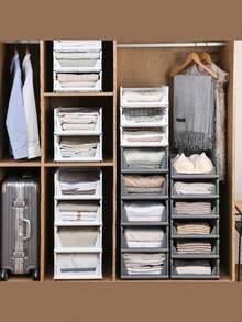 1 ngăn kéo đựng đồ trong tủ quần áo, hộp đựng quần áo len có thể gấp gọn dung tích lớn có ngăn chia - trắng - Xem 10