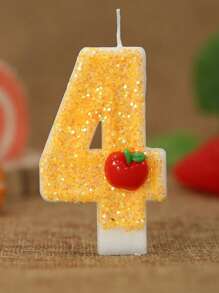 1支手工制作的黄色亮红色苹果生日蜡烛，适合装饰生日、周年纪念、纪念活动、主题派对和蛋糕，男女皆宜。 - 黃色 - 查看 18