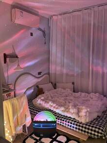 1pc Aurora LED Atmosphere Projection Light RGB Remote Control, Galaxy Star Projector, Bedroom Night Light Projector, Star Projector, Adult Room Decoration, Home Cinema, Ceiling, Gift Decoration, Wedding Decoration, Magical Projection Light Gift - Multi-color light - View 3