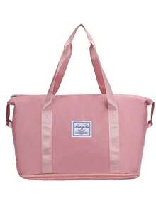 可折叠可扩展双层旅行包 - 大容量轻便行李伴侣，防水健身旅行包，适合女士/学生/健身/户外 | 紧凑型随身行李箱，配有可调节肩带和时尚设计。旅行必备假日度假行李袋行李箱旅行包女士 - 彩色 - 查看 5