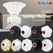 CILIA 1/2/4pcs,Lamp Bulb Socket, E26/E27 ,Screw Light Shade,Textured Roundness Petal Embossed Ceiling Bulb Fixing Holder, For Home
