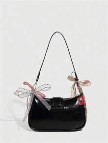 Women's Y2k Embroidery Shoulder Bag Chain Hobo Handbag Purses - 黑色多色 - 查看 7