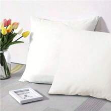 MADE IN TURKEY - Cuscino da lancio 100% micropoliestere - 45x45 cm - 400g - Morbido e durevole - 2 pezzi - Bianco - Visualizzare 4
