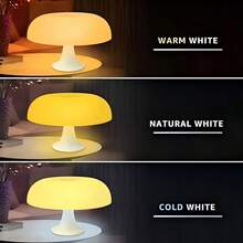 USB Powered Acrylic Mushroom Night Light Changing LED Ambient Lamp In Beige/White For Bedroom/Office/Study, Multi-Scenario Mood Lighting & Decorative Reading Lamp"