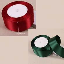 2 piezas Conjunto de cintas navideñas, burdeos y verde oscuro, materiales para hacer flores de rosa para decoración navideña DIY, decoración de bodas, adecuado para manualidades DIY, envoltura de regalos, decoración de bodas - Cinta de lazo hecha a mano para empaquetado, exhibición y empaquetado de joyería, elaboración de cuentas y joyería, cinta decorativa para fiestas navideñas, cinta de satén para empaquetar pasteles, cinta decorativa para respaldos de sillas