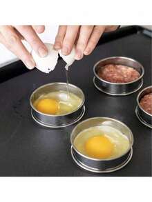 2pcs Stainless Steel Double Horn Shaped Cake, Cookie, Egg, Burger Baking Mold - Silver - View 11