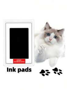 2pcs Newborn Souvenir Ink Pad For Footprints And Handprints Wash-Free Ink Pad/Can Be Used As Baby Souvenirs/Pet Footprint Souvenirs/Christmas/Thanksgiving/Easter/New Year Gifts Contains 4 Sheets Of White Cardstock - Black - View 9