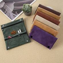 1pc Multifunctional Cigarette Case, Suitable For Daily Use, With Zipper Closure And Tri-Fold Design, Suitable For Men And Women As A Storage Box, Provides Multiple Colors Including Purple And Light Beige, Makes A Great Christmas And New Year Gift