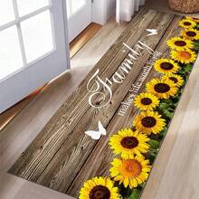 1/2 件向日葵厨房装饰地毯套装，农舍乡村厨房地毯和垫子，防滑可洗吸水厨房垫，适用于地垫、浴室垫、入口垫、卧室垫、客厅垫 - 黃色 - 查看 4
