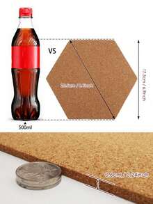 1 cái/2 cái/4 cái/8 cái/16 cái Tấm bần lục giác sáng tạo tự dính, Tấm bần, Gạch bần, Bảng trưng bày - Màu be - Xem 3