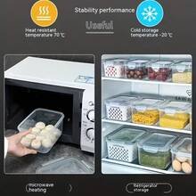 1set/3set Of Plastic Food Storage Containers, Suitable For Refrigerator, Multi-Functional Sealed Crisper Box, Fruits, Vegetables And Kitchen, Reusable, Home Decor, Party & Christmas Storage
