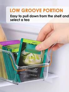 1pc Transparent Grid Desk Organizer Box, Multi-Functional Coffee Table Storage Box, Back To School Essential - Multicolor - View 2