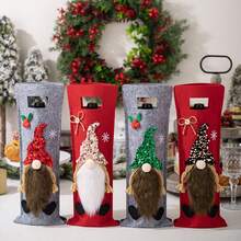 1pc Christmas Decoration Wine Bottle Bag, Christmas Wine Bottle Cover For Party Decor - Multicolor - View 10