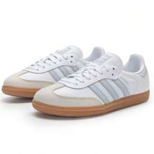 Adidas Giày thể thao SAMBA OG W đa năng dành cho nữ, phù hợp để mang hàng ngày - Xanh nhạt/trắng - Xem 2