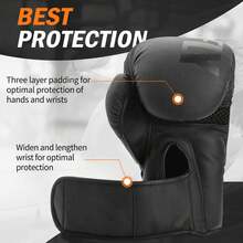 Boxing Gloves For Men And Women Suitable For Boxing Kickboxing Mixed Martial Arts Muay Thai MMA Heavy Bag Training - 16盎司 - 查看 4