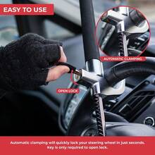 NetHong Steering Wheel Lock Heavy Duty RocwooD High Security Car Van Anti Theft 3 Keys - Black - View 5