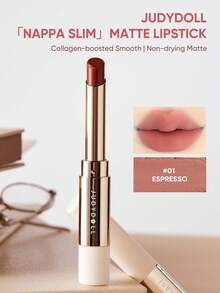 JUDYDOLL Nappa Slim Matte Lipstick, Soft Matte Lipstick, Velvety Matte Lipstick, Suitable For Beginners, Smooth And Long-Lasting, Great Gift For Girlfriend, Friend, Wife - 01 Cà phê espresso - Xem 1