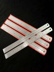 1 pezzo/Set, Regolo in metallo durevole in acciaio da 15/20/30cm, spesso, per falegnameria, studenti, per misurazioni precise, in lega di alluminio standard (stile casuale)