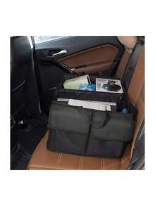 Organizador Cajuela Regalo Navidad Maletero Plegable Almacenamiento Multiple Compartimiento Exterior Interior Impermeable SUV Auto Carro - Negro - Ver 7