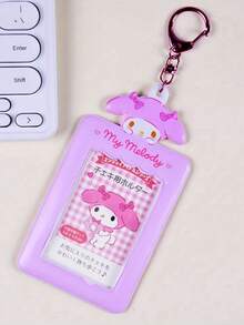 1个Hello Kitty、肉桂狗、酷洛米、美乐蒂、布丁狗和波恰可透明照片卡套带钥匙扣挂件，可爱卡通女孩礼品套装 - 彩色 - 查看 11