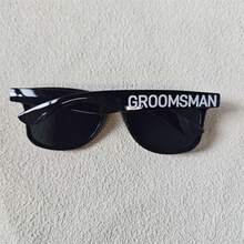 1 件婚礼装饰黑色字母新郎/伴郎/伴郎单件派对眼镜新郎婚礼摄影道具 - 黑色 - 查看 7