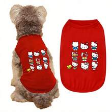 Sanrio 1 Peça Colete de Estimação com Estampa de Gatinho Fofo, Colete Regata de Estimação Confortável e Respirável para Teddy Schnauzer