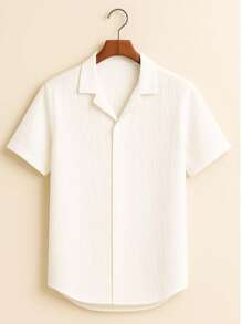 Fine Textured, Soft, Breathable Men's Shirt - White - View 1
