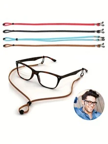 1pc Men's Suede Eyeglass Strap, Adjustable Anti-Slip Eyeglasses Cord, Eyewear Lanyard - A - View 3