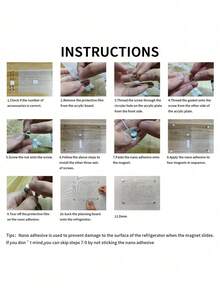 1 Set Transparent Magnetic Acrylic Weekly Planner Memo Board, Decorative Fridge Magnet, Erasable Waterproof Household Memo Board For Daily Notes, Work Summary, Communication, Black Line Acrylic Message Board (Includes 6 Magnetic Whiteboard Markers) - Multicolor - View 9