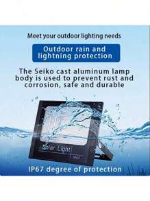 1 Modell Außen-Solarbeleuchtung, LED-Perlen helles weißes Licht von Dämmerung bis Morgengrauen, Solar-Sicherheitsscheinwerfer für Scheune, Garten, Garage, Weg, Hof, Terrasse, Rasen, Balkon, mit Kabel