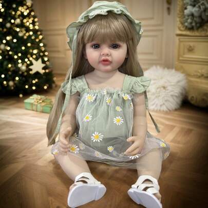 55cm Realistic Reborn Doll Soft Newborn Doll Girl Toy Gift Doll Silicone Full Body Lifelike