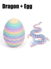 1 Pieza Huevo sorpresa de dragón impreso en 3D, huevo de dragón con dragón impreso en 3D, juguete de escritorio de dragón ejecutivo, rellenos decorativos para huevos de Pascua, regalos, decoración del hogar, juguetes antiestrés, juguetes sensoriales para adultos, Pascua, juguetes, juguetes antiestrés, juguetes sensoriales