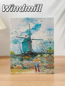 1 pieza - Tamaño 4R, estilos disponibles, 50 páginas interiores con 100 fotos, reversible, álbum de diseño de pintura al óleo, álbum de estilo de inserción, álbum conmemorativo de pintura al óleo, álbum de fotos de dibujos animados para niños