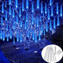 Christmas Meteor Shower Lights For Outdoor, Garden Lights, Snow Meteor Shower Lights LED Decorations For Trees, Yards, Gardens And Parties, Roof Decorations, Weddings, Ramadan, Christmas Tree Decoration Battery Powered (Without Battery) - Battery Box Meteor Shower Light String - View 7