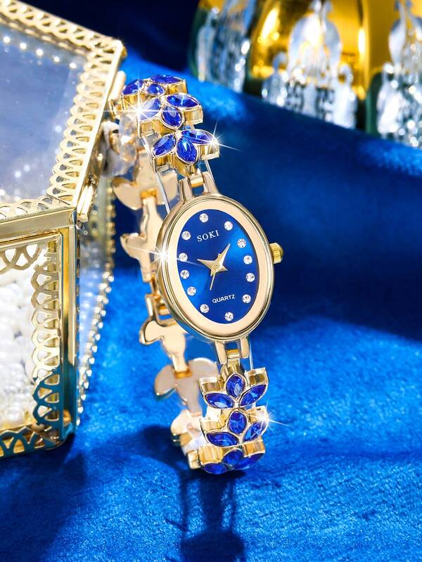 A Cute And Compact Minimalist Diamond Watch For Women, Paired With A Gemstone Bracelet, Is Perfect For Girls To Wear On Campus And Is The Best Gift For Your Girlfriend Or Best Friend During Graduation Season.